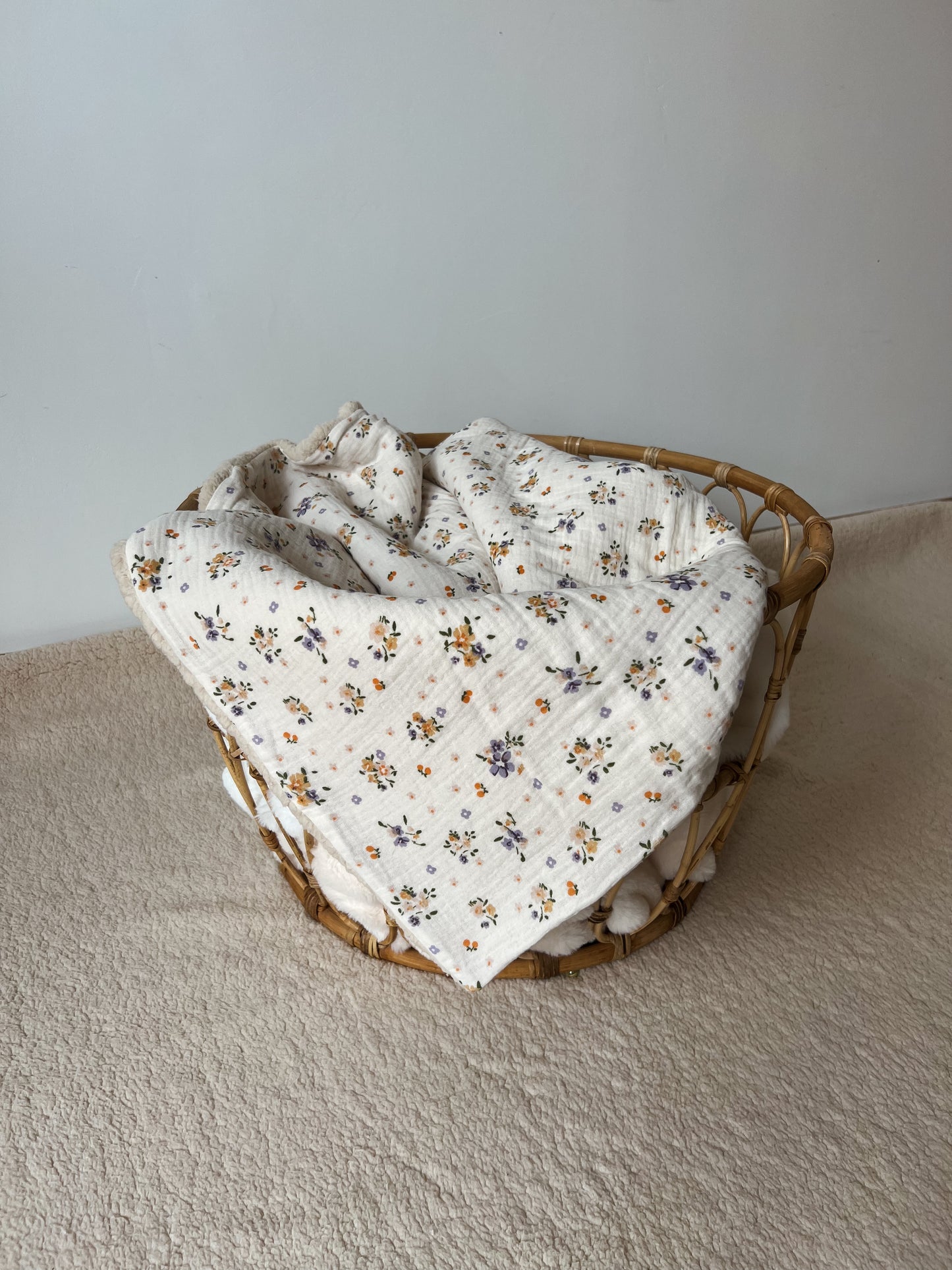 Couverture en sherpa & double gaze