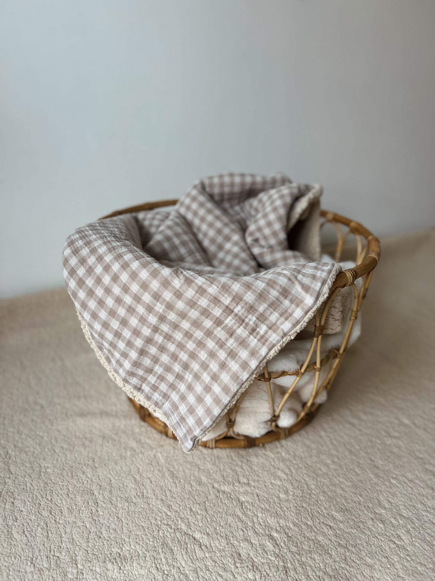 Couverture en sherpa & double gaze