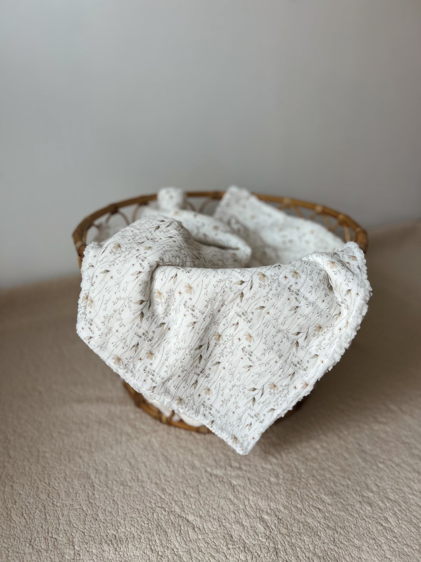 Couverture en sherpa & double gaze