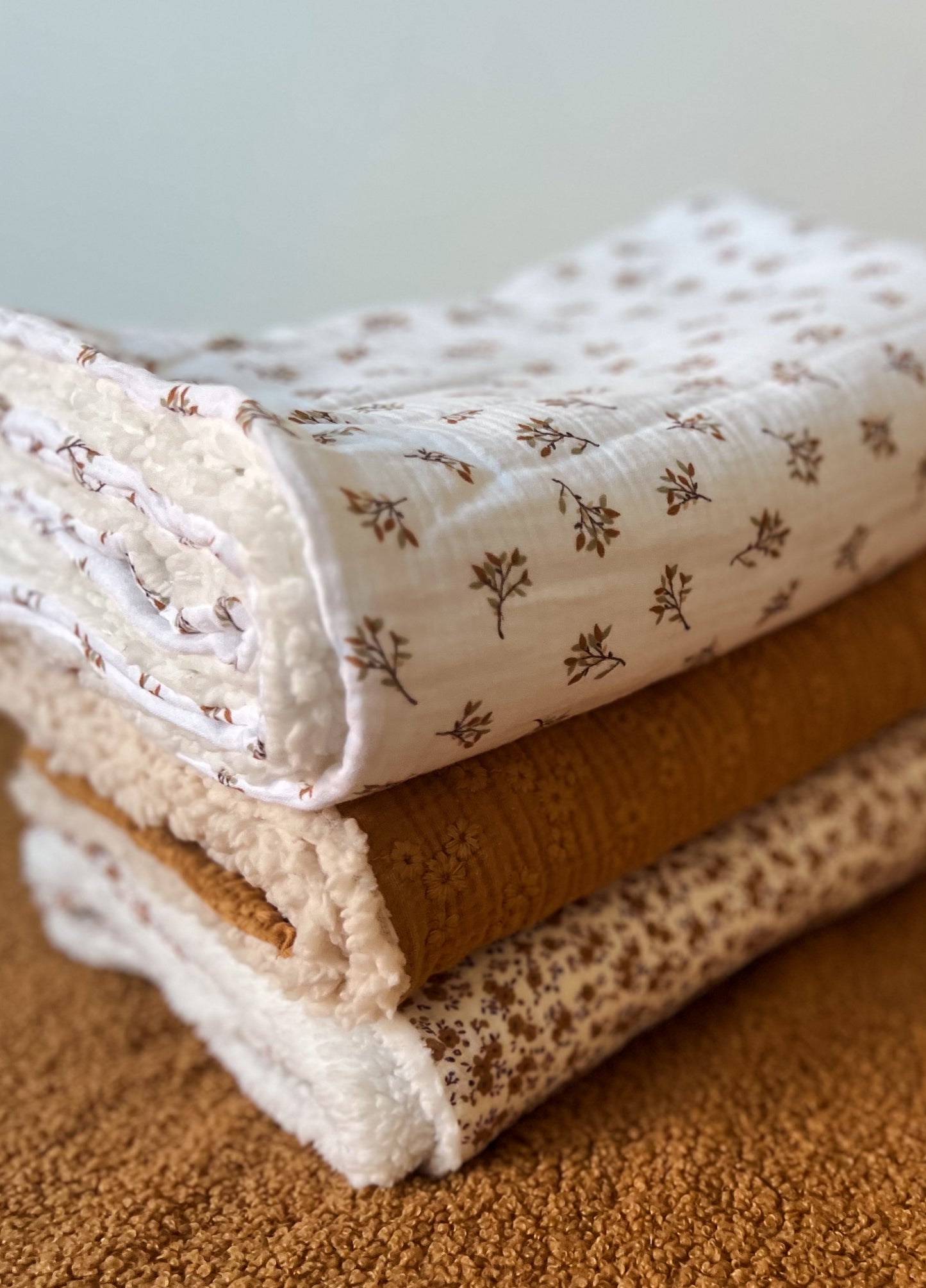 Couverture en sherpa & double gaze