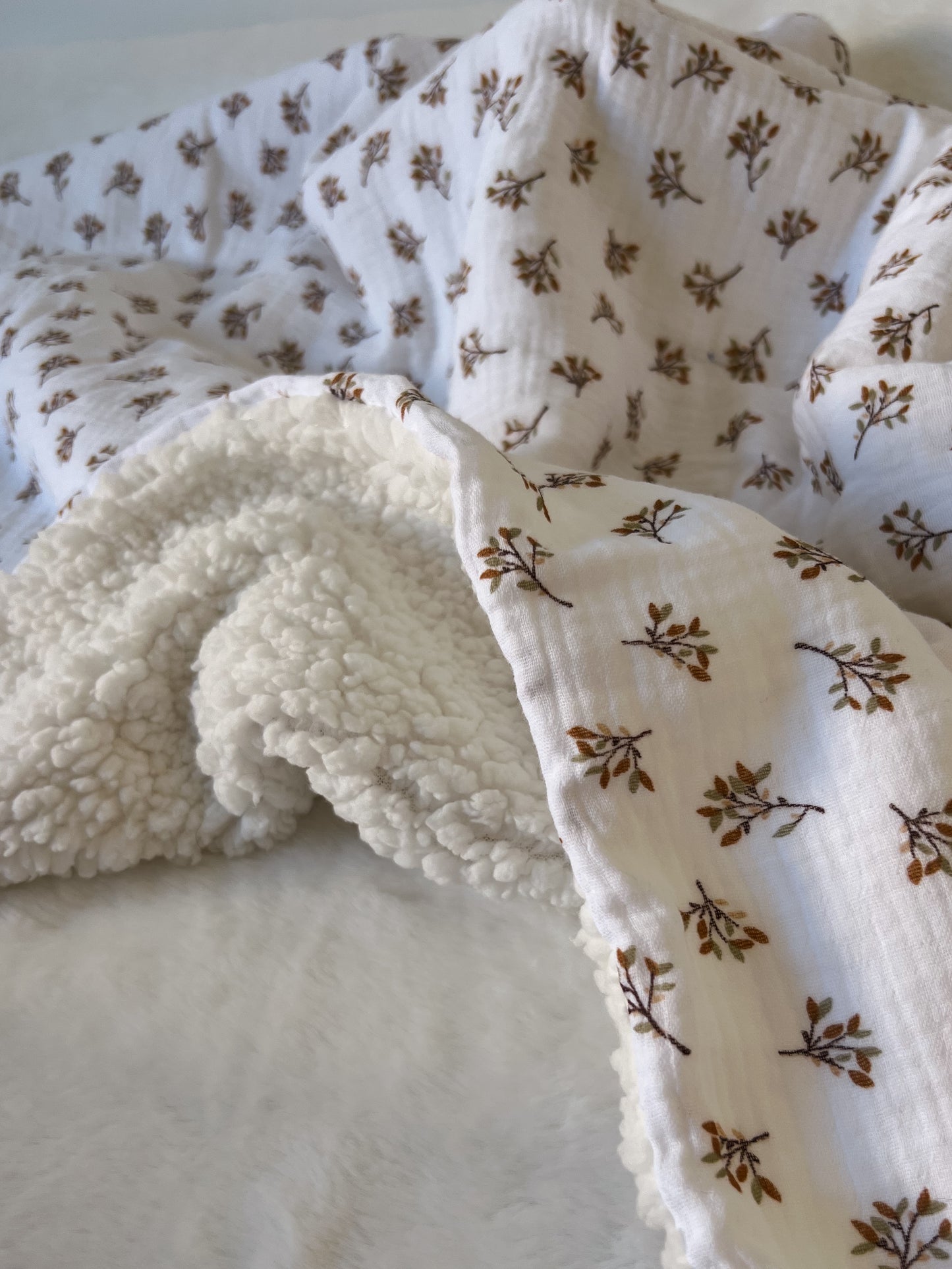 Couverture en sherpa & double gaze