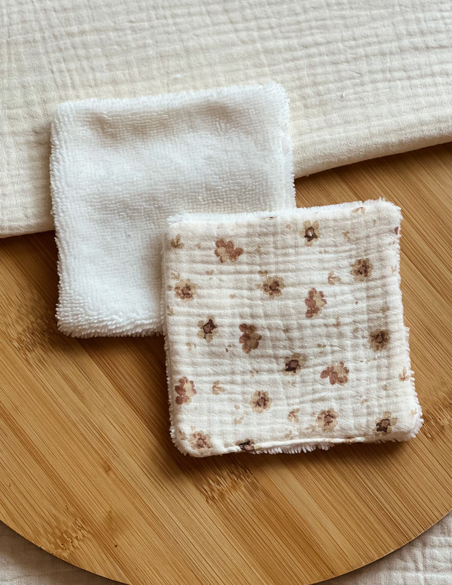 Lingettes lavables – Éponge bambou & gaze de coton